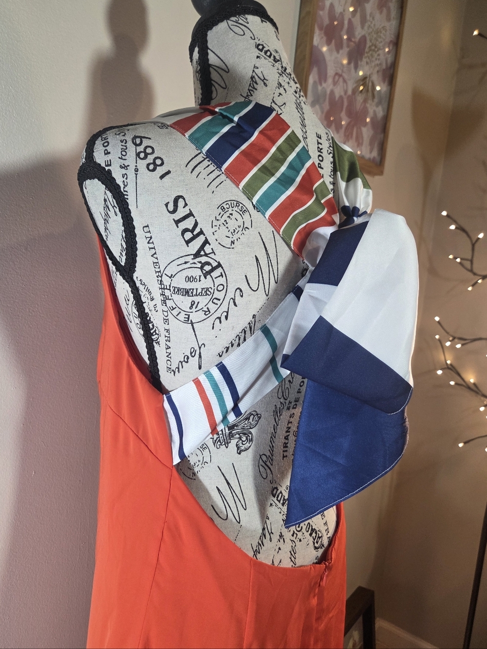 Lulus Joyful Red Orange Multi Stripe Tie-Back Mini Dress - Picture 7 of 10